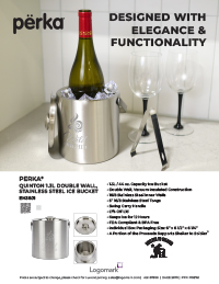 EH3601 - Perka® Quinton 1.3L Double Wall, Stainless Steel Ice Bucket 